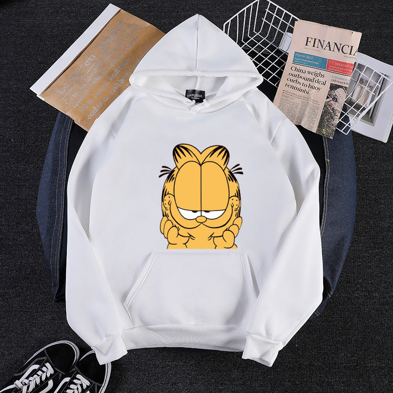 Unisex hooded sweatshirt with large comic face print, soft fleece lining and kangaroo pocket Hudson & Parker Fashion