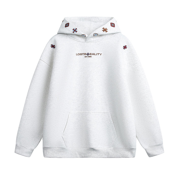 Unisex Oversize Hoodie with fine logo and motif embroidery as well as kangaroo pocket Hudson & Parker