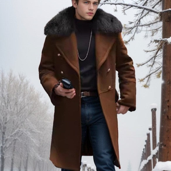 Men's Elegant Jacket with Faux Fur Collar Hudson & Parker