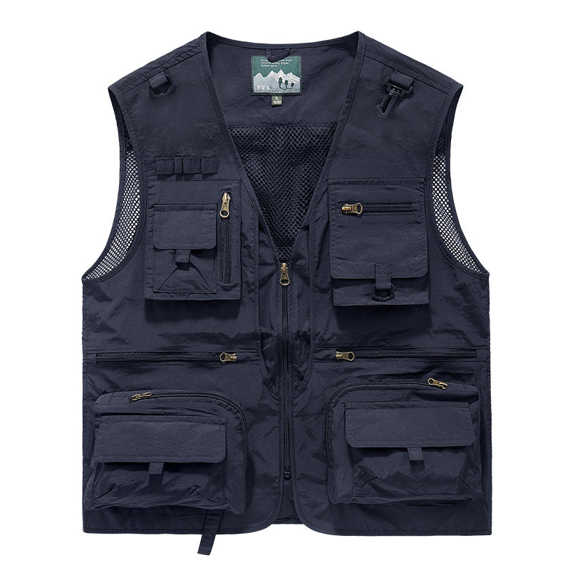 Men's multifunctional fishing vest with numerous pockets and mesh inserts Hudson & Parker