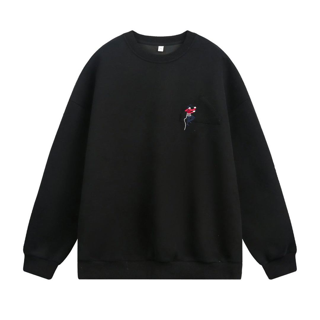 Unisex Oversize Sweatshirt with applied breast pocket and climber embroidery Hudson & Parker