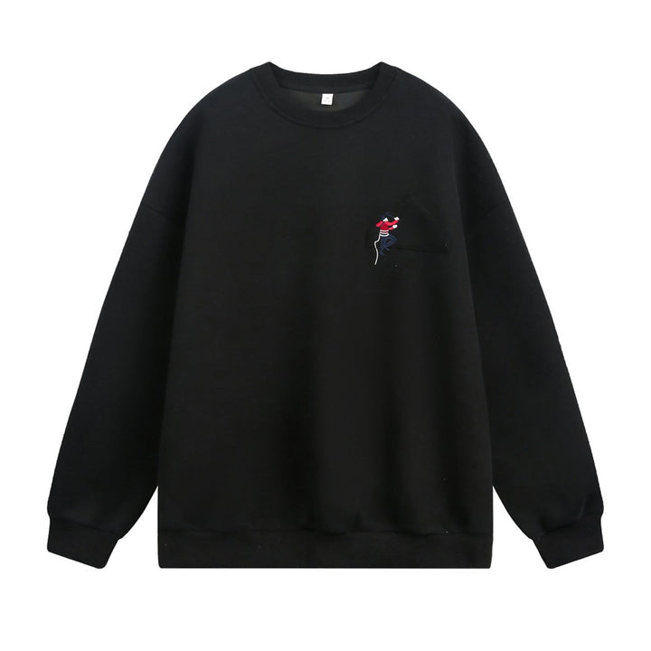Unisex Oversize Sweatshirt with applied breast pocket and climber embroidery Hudson & Parker