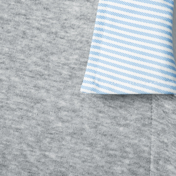 Unisex Oversized Sweatshirt with integrated shirt collar and V-neck detail Hudson & Parker