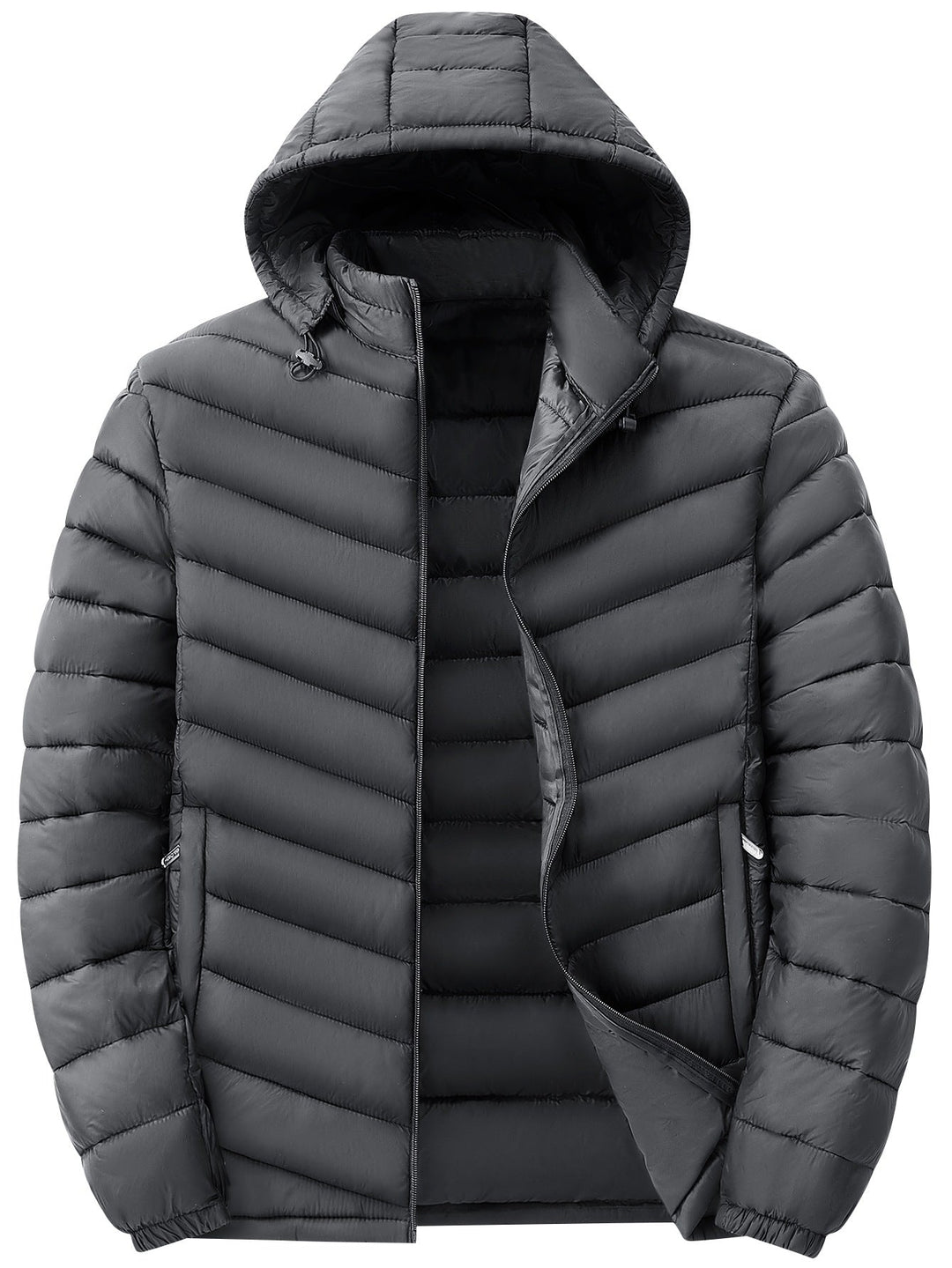 Men's ultralight quilted hooded jacket with thermal insulation & packable design Hudson & Parker