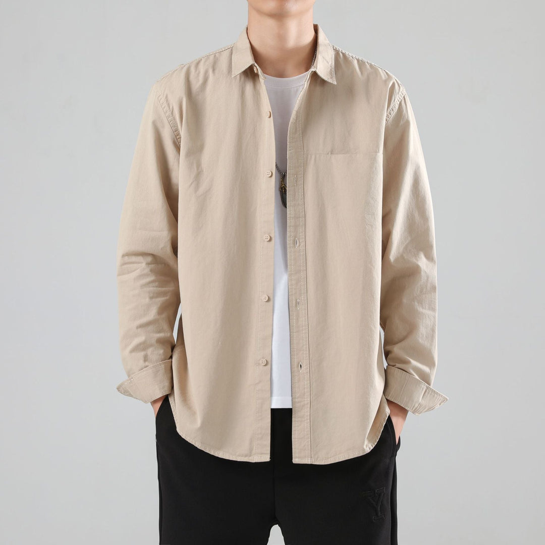 Men's Loose Overshirt with Chest Pocket and Light Texture Hudson & Parker