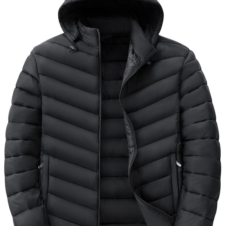 Men's ultralight quilted hooded jacket with thermal insulation & packable design Hudson & Parker