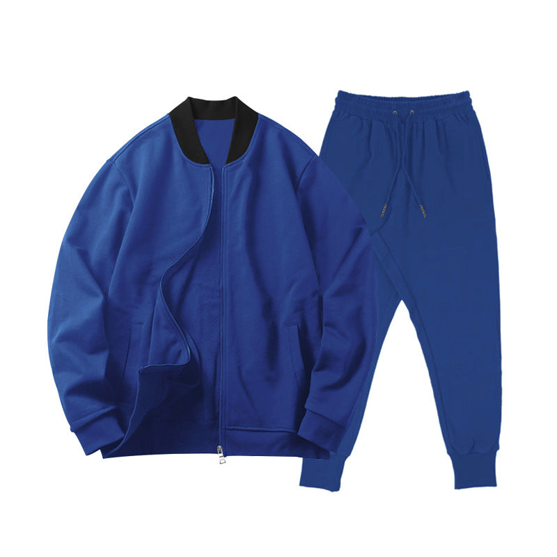 Men's casually cut sweat set with zip bomber jacket and tapered jogging pants made of soft fleece Hudson & Parker