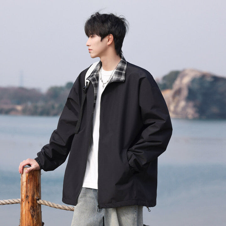 Men's Trendy Transitional Jacket with Check Pattern Hudson & Parker