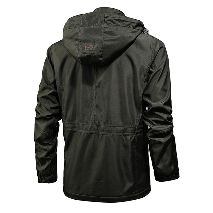 Men's Waterproof Functional Parka with Hood, Multiple Pockets and Checked Lining Hudson & Parker