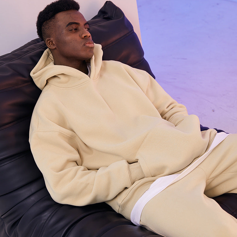 Men's Oversized Hoodie made of French Terry with Kangaroo Pocket and Ribbed Cuffs Hudson & Parker