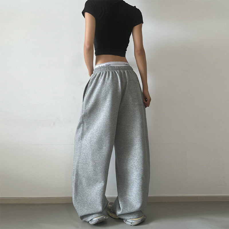 Women's Extra Wide High-Waist Sweatpants made of Blend with Drawstring Hudson & Parker