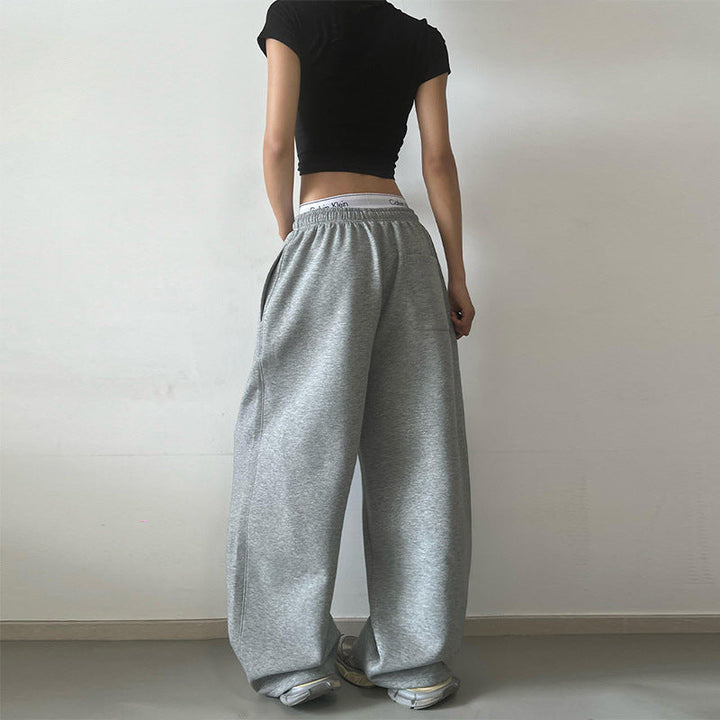 Women's Extra Wide High-Waist Sweatpants made of Blend with Drawstring Hudson & Parker