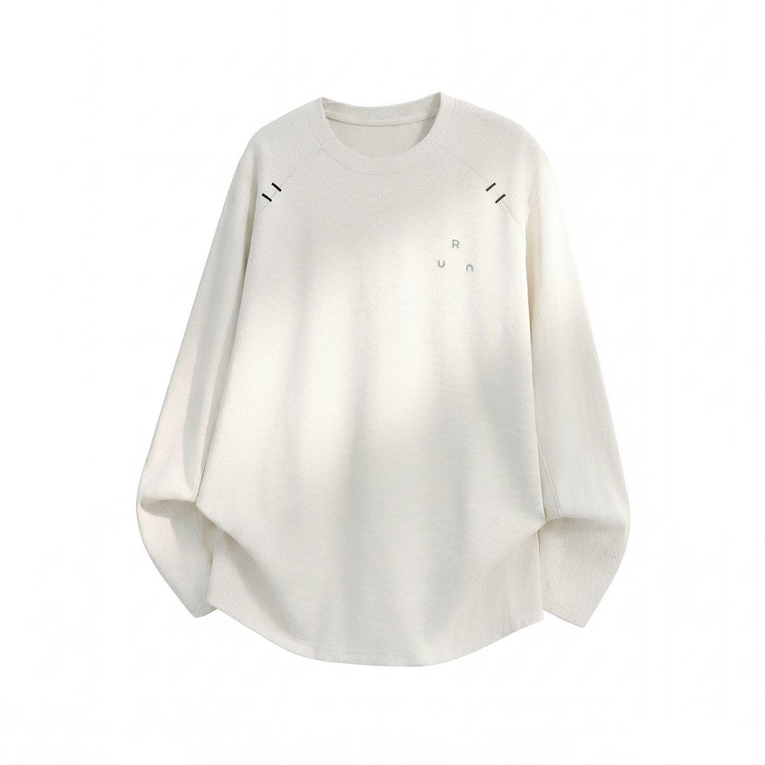 Unisex Oversize Round Neck Sweatshirt with Waffle Texture and Curved Hem Hudson & Parker