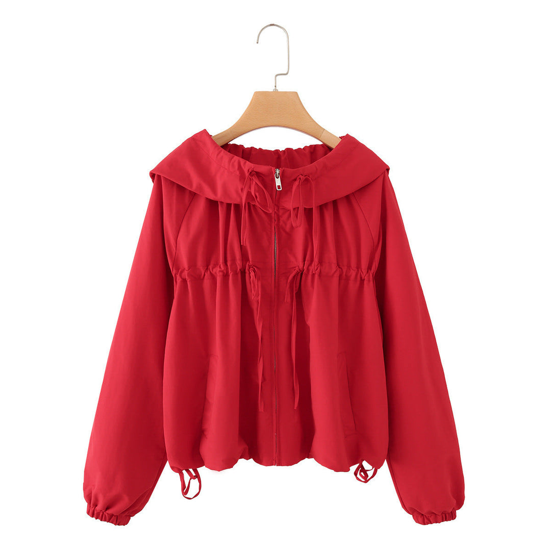 Women Lightweight Hooded Jacket with Drawstring, Adjustable Cord and Zipper Hudson & Parker