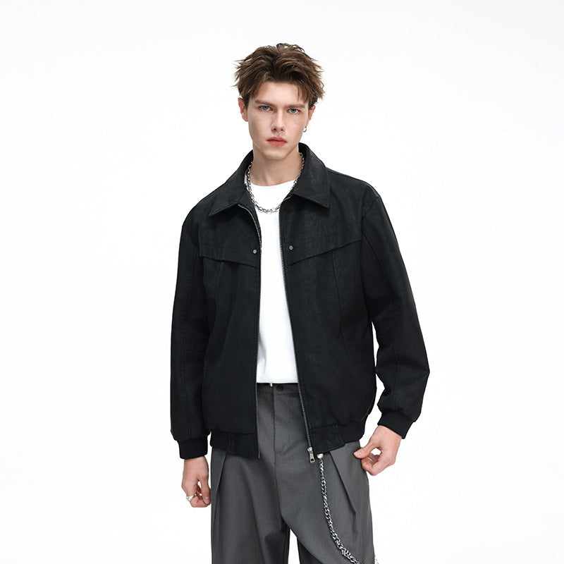 Men's Lightweight Harrington Jacket in Overshirt Style with Ribbed Cuffs Hudson & Parker