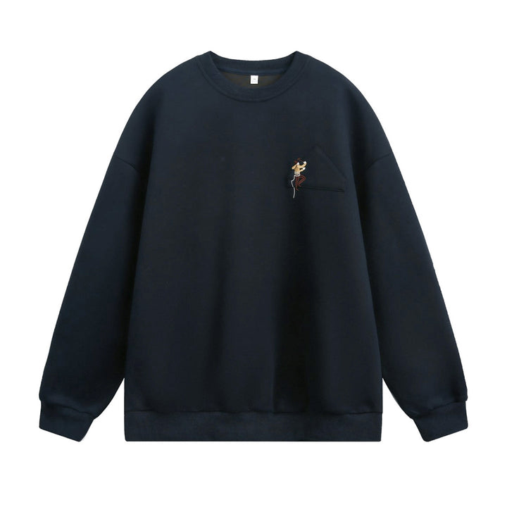Unisex Oversize Sweatshirt with applied breast pocket and climber embroidery Hudson & Parker