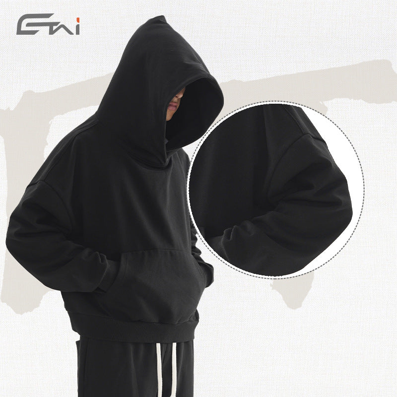 Women's Cropped Hoodie and Flared Sweatpants Lounge Set made of French Terry Hudson & Parker