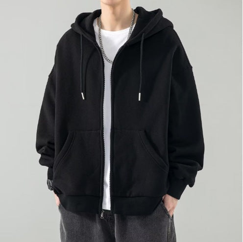 Men's oversized hoodie jacket with full zip, double-layer hood, and kangaroo pockets Hudson & Parker