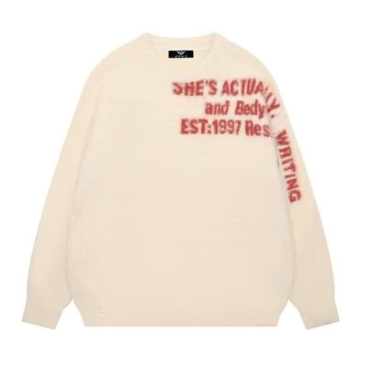 Women Casual Oversized Sweater with Graphic Print Hudson & Parker