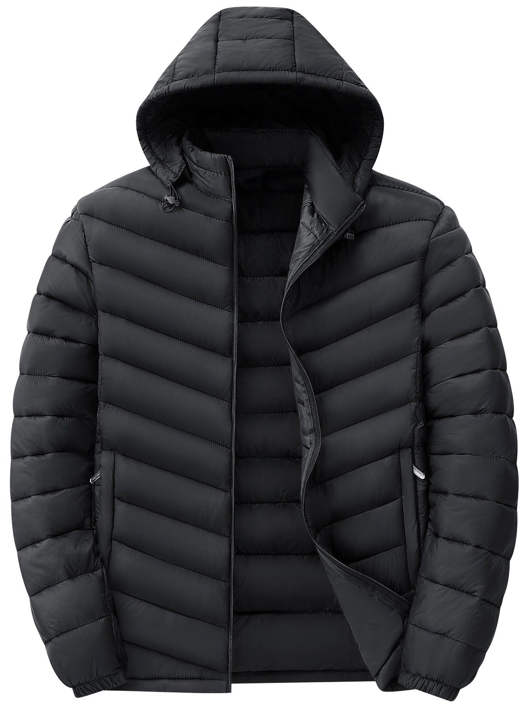 Men's ultralight quilted hooded jacket with thermal insulation & packable design Hudson & Parker