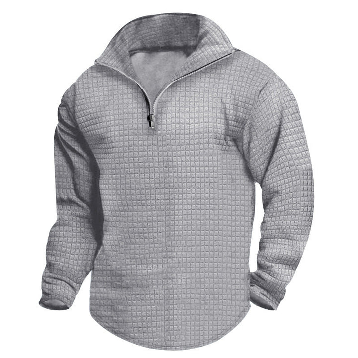 Men's padded thermal half-zip with waffle texture, brushed lining, and rounded hem Hudson & Parker