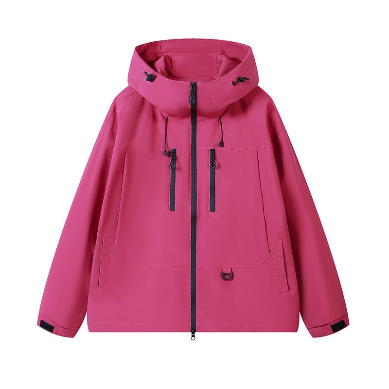 Men's technical water-repellent hooded transition jacket with taped zippers & utility pockets Hudson & Parker