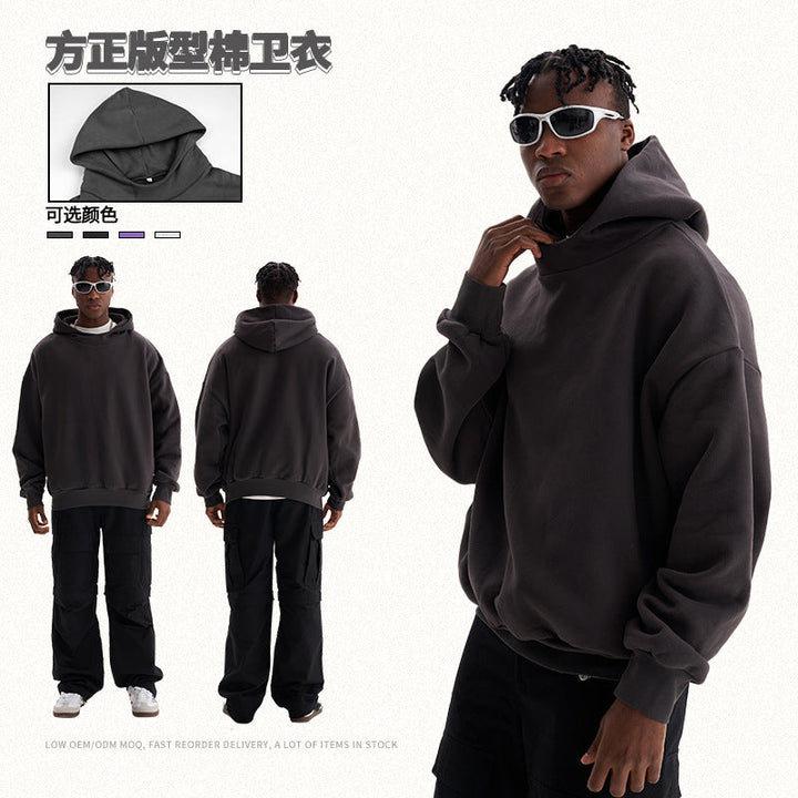 Unisex Minimalist Hoodie in Clean Look with Reinforced Collar Hudson & Parker