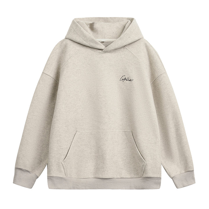 Unisex Oversize Hoodie made of heavy fleece with kangaroo pocket and script embroidery Hudson & Parker