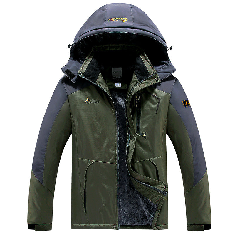 Men's Modular Thermal Outdoor Jacket with Teddy Fleece and Removable Hood Hudson & Parker