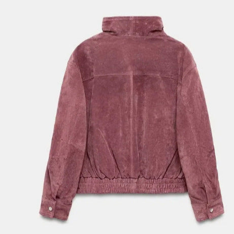 Women’s short-cut boxy blouson with high stand-up collar and dropped shoulders Hudson & Parker