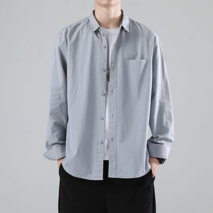 Men's Loose Overshirt with Chest Pocket and Light Texture Hudson & Parker