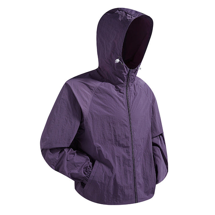 Unisex Lightweight packable hooded windbreaker with water-repellent ripstop shell and adjustable hood Hudson & Parker