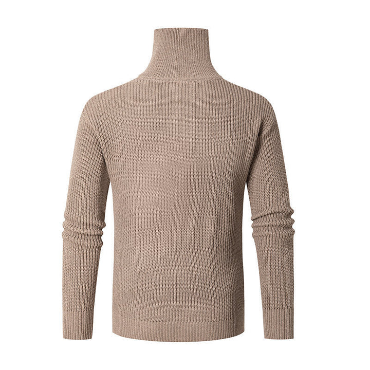 Men's coarse structure half-zip mock neck pullover made of thermoregulating blend Hudson & Parker