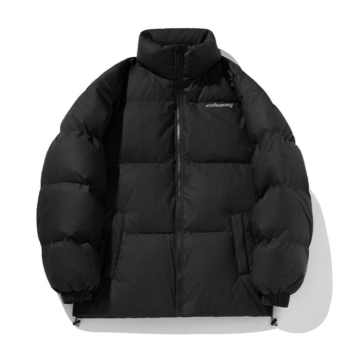 Unisex Classic cut quilted down look jacket with high stand-up collar and drawstring hem Hudson & Parker
