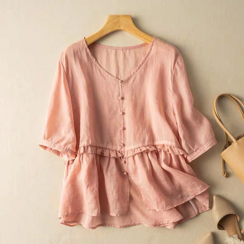 Natalie -Linen Blouse
