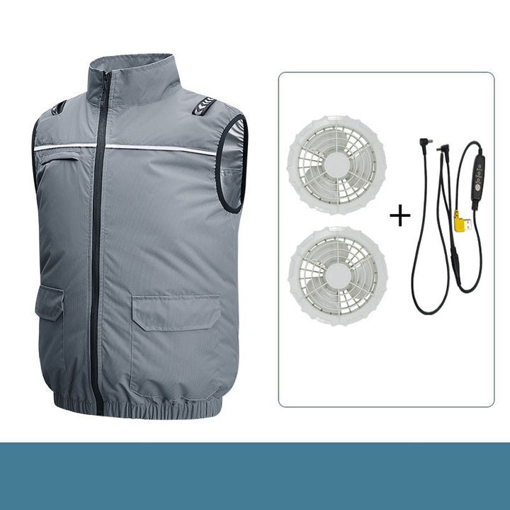 Unisex nan lightweight cooling work vest with integrated fans and external battery Hudson & Parker