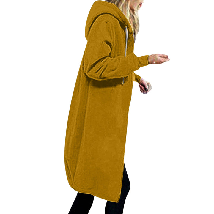 Women's longer oversized hoodie coat with rounded hem and zip pockets Hudson & Parker