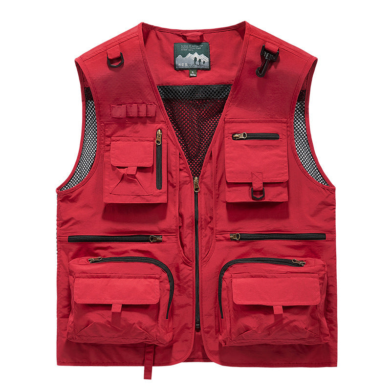 Men's multifunctional fishing vest with numerous pockets and mesh inserts Hudson & Parker