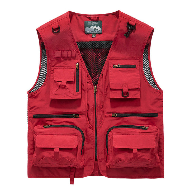 Men's multifunctional fishing vest with numerous pockets and mesh inserts Hudson & Parker