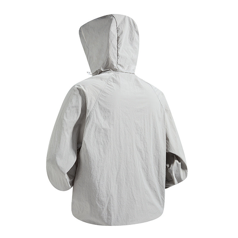 Unisex Lightweight packable hooded windbreaker with water-repellent ripstop shell and adjustable hood Hudson & Parker