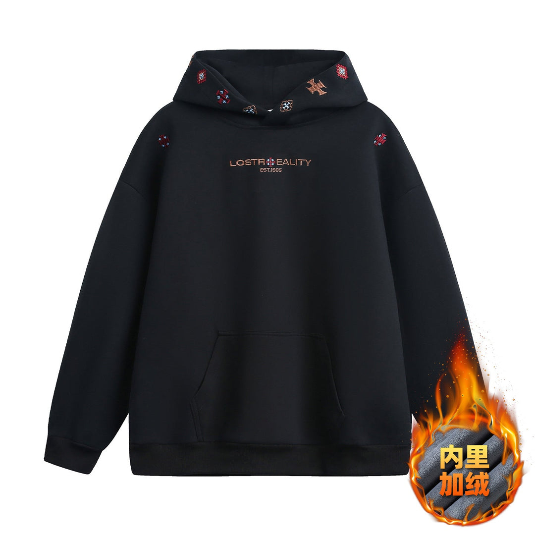 Unisex Oversize Hoodie with fine logo and motif embroidery as well as kangaroo pocket Hudson & Parker