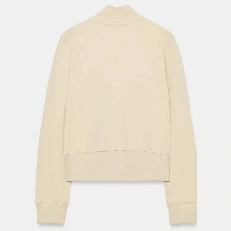 Women's Cropped Sweat Jacket with Stand-Up Collar and Decorative Cord Trim Hudson & Parker