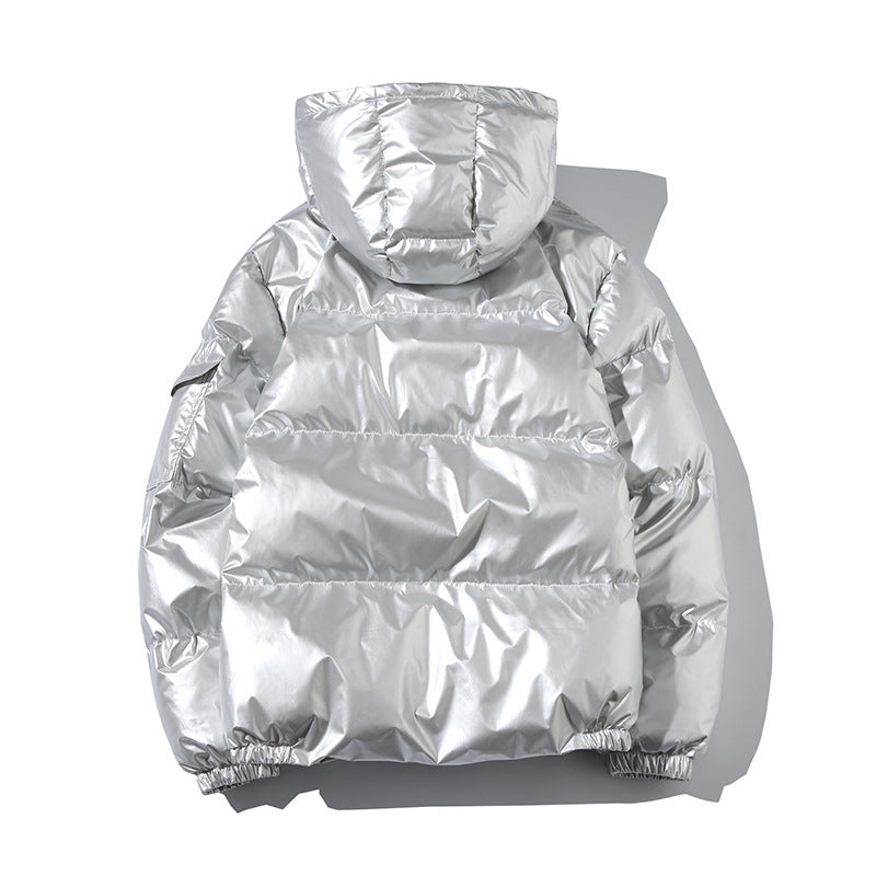 Men's High-Gloss Padded Hooded Jacket with Quilting and Thermo-Filling Hudson & Parker