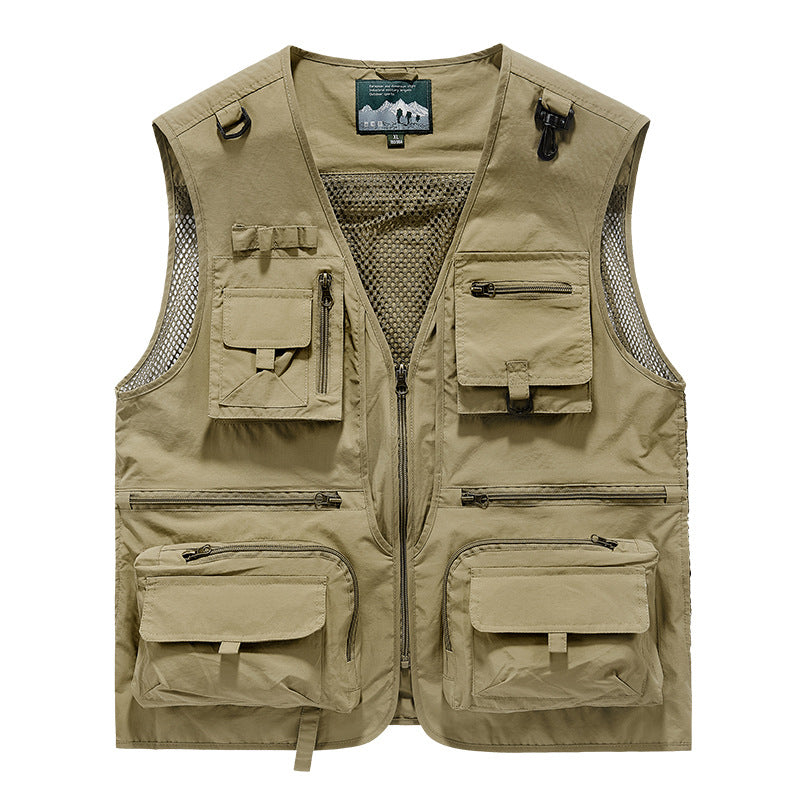 Men's multifunctional fishing vest with numerous pockets and mesh inserts Hudson & Parker