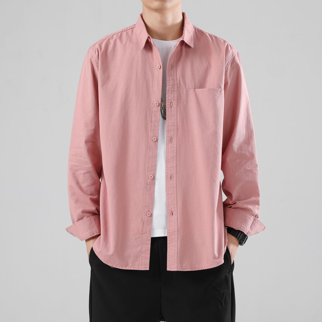 Men's Loose Overshirt with Chest Pocket and Light Texture Hudson & Parker