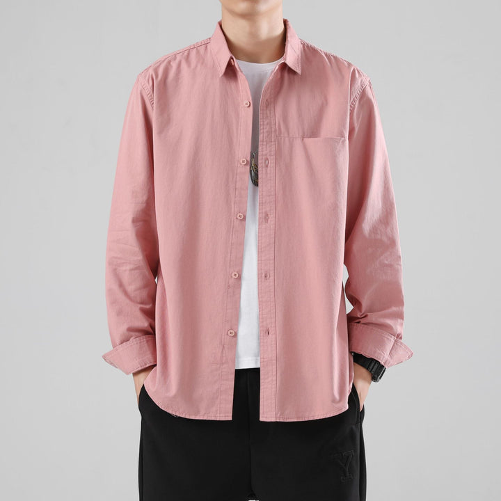 Men's Loose Overshirt with Chest Pocket and Light Texture Hudson & Parker