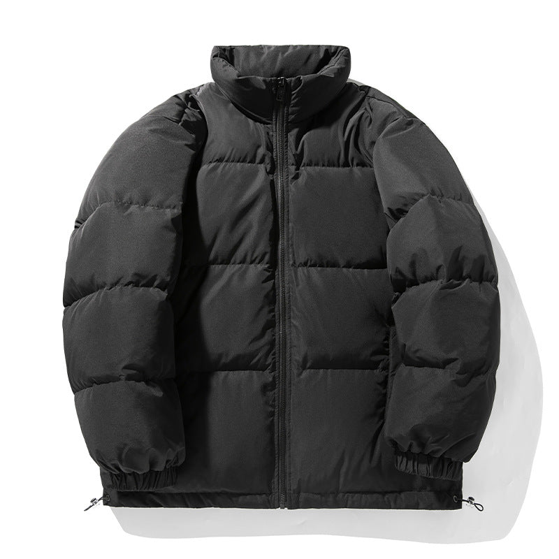 Unisex Oversize Padded Quilted Jacket with High Standing Collar, Drawstring Hem, and Full Zip Hudson & Parker