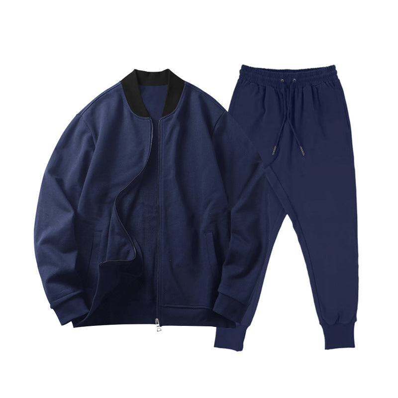 Men's casually cut sweat set with zip bomber jacket and tapered jogging pants made of soft fleece Hudson & Parker