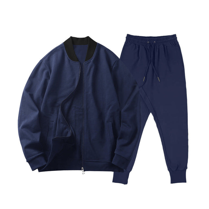 Men's casually cut sweat set with zip bomber jacket and tapered jogging pants made of soft fleece Hudson & Parker