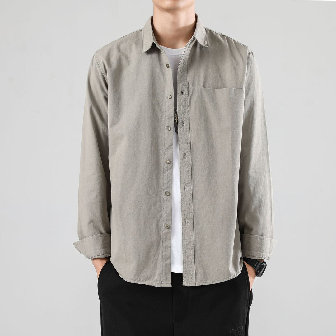 Men's Loose Overshirt with Chest Pocket and Light Texture Hudson & Parker